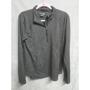 Kyodan Outdoor Mens XL Quarter Zip Pullover Charcoal Grey‎ Herringbone Sweater